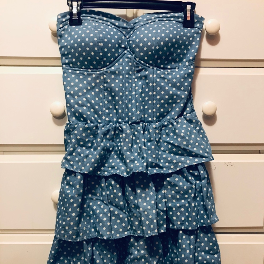 Strapless denim dress